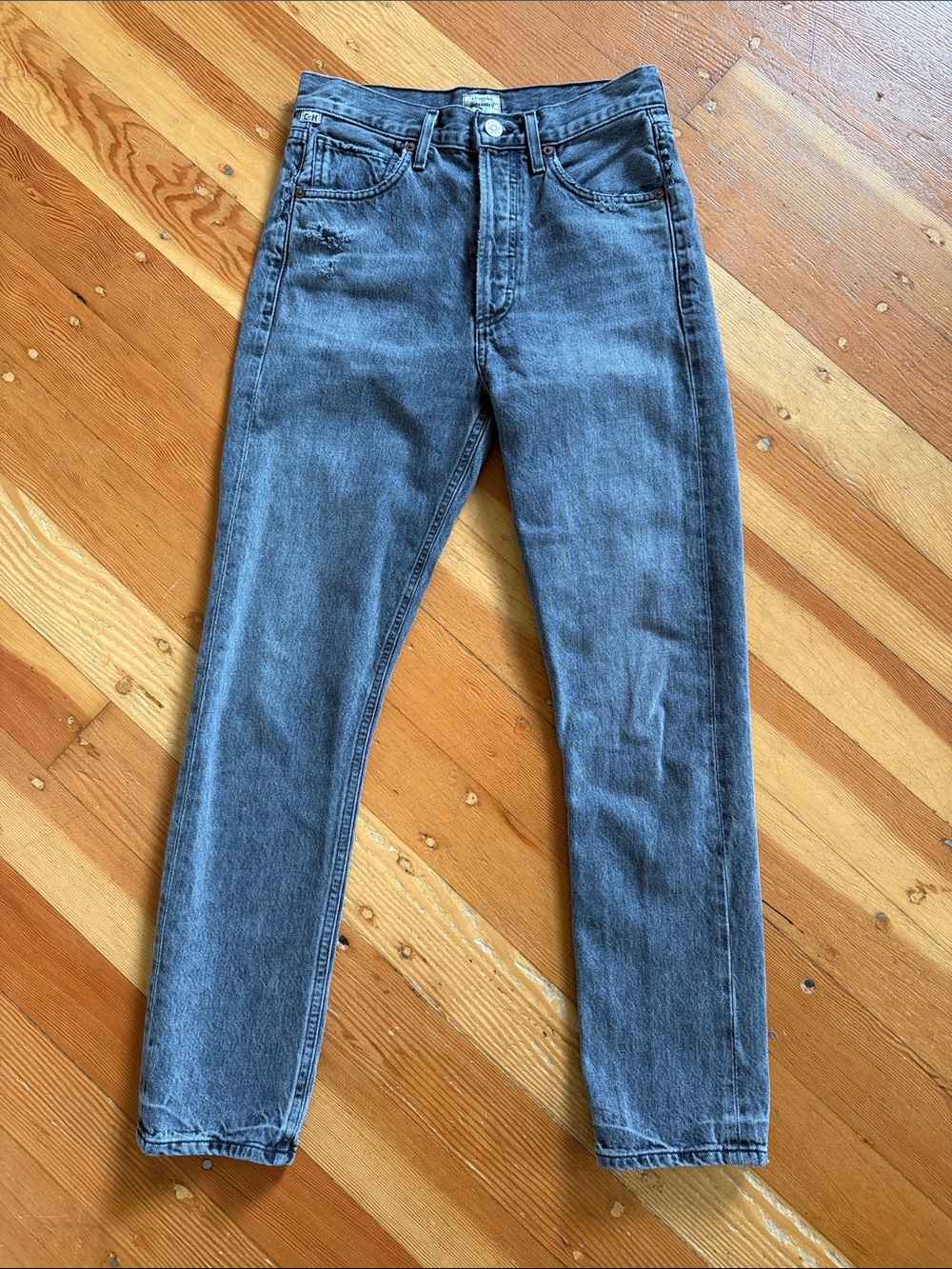 Citizens of Humanity Charlotte High Rise Straight Grey Denim Jeans 24
